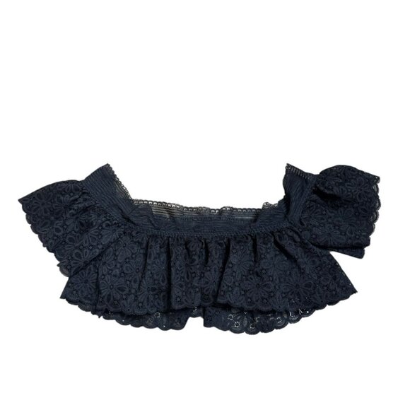 Victoria’s Secret Black Lace Off-Shoulder Bralette Size M | M16 | Floral Eyelet - Picture 1 of 5